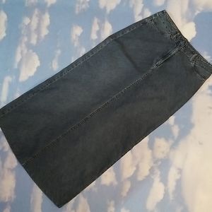 Long denim skirt, dark chambray skirt sz 4